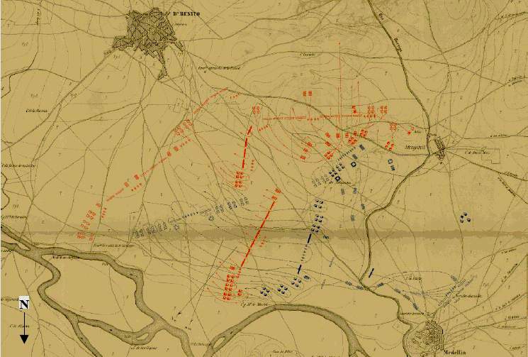 Mapa levantado poco tiempo despus de la Batalla. (Instituto de Historia y Cultura Militar).