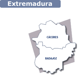 Extremadura tiene dos provincias. Cáceres, al norte, y Badajoz al Sur.