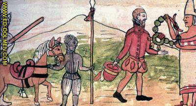 Hernán Cortés recibido en Tlaxcala.