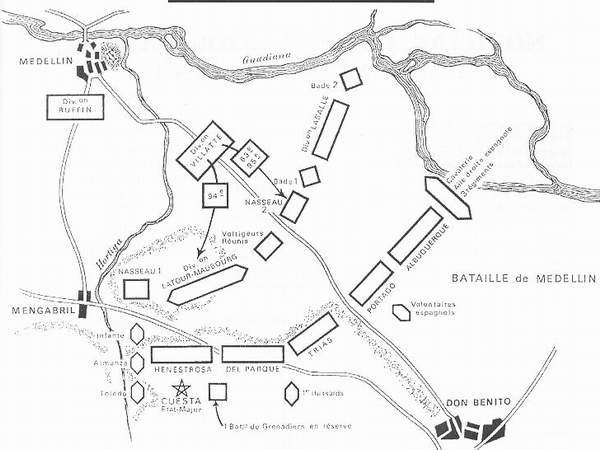 Plano de moviento de tropas durante la batalla, de origen francs. (R&D n 14: 105)