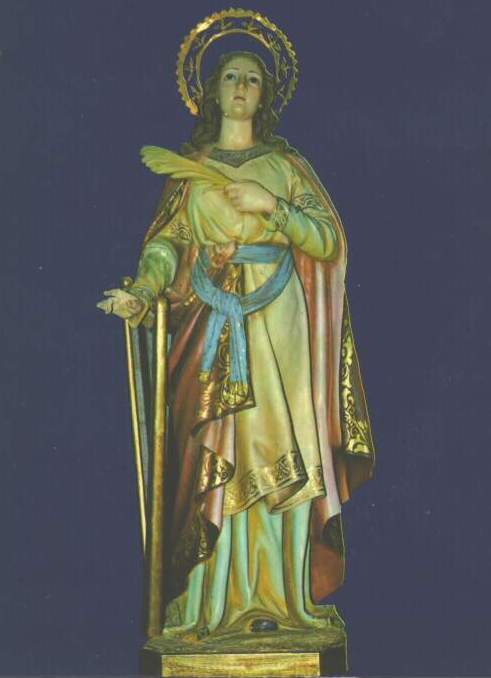 Imagen de Santa Cecilia, patrona de templo.