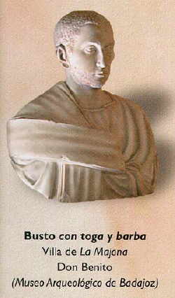 Busto encontrado en la excavacin de una villa romana del entorno de Metellinum. (Trmino municipal actual de Don Benito)