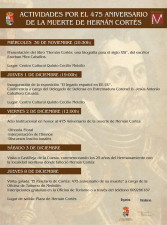 Programa. 475 aniversario de la muerte de H. Cortés.