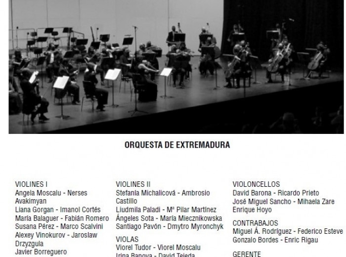 Sección de cuerdas de la Orquesta de Extremadura