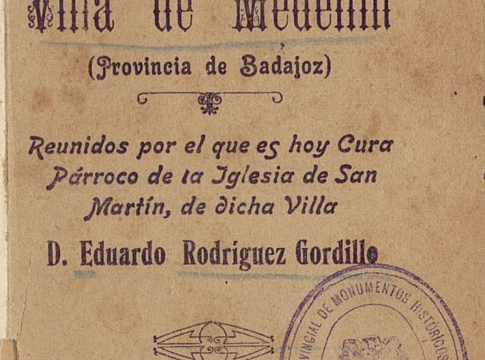 Portada de la edición de 1916-1920 (Biblioteca del Museo Arqueológico P. de Cáceres.