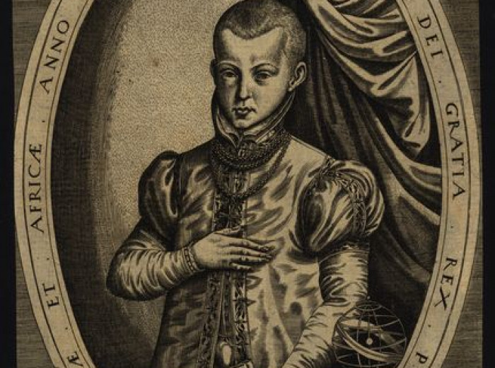Litografía que representa al Rey D. Sebastián de niño