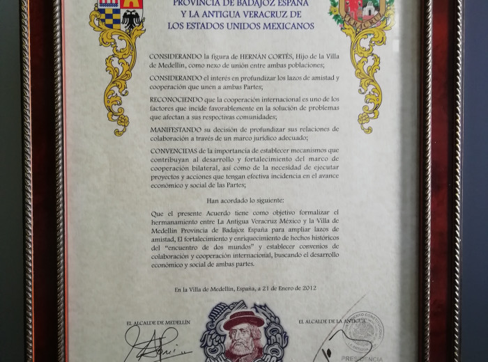 Acuerdo de Hermanamiento entre la ciudad de Veracruz (México) y Medellín