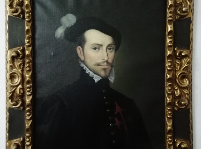 Retrato de Hernán Cortés. Óleo sobre lienzo, de Juan Aparicio Quintana
