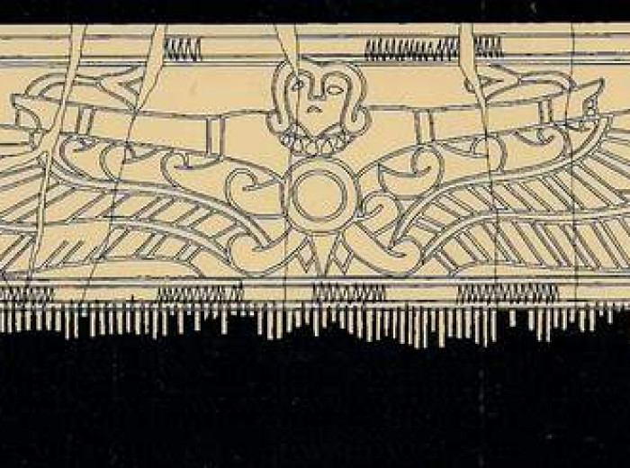 Peine de marfil tallado con la diosa solar alada (Astart).