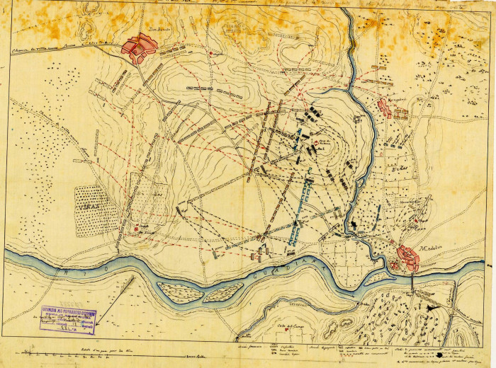 Plano de la Batalla de Medellín. 
