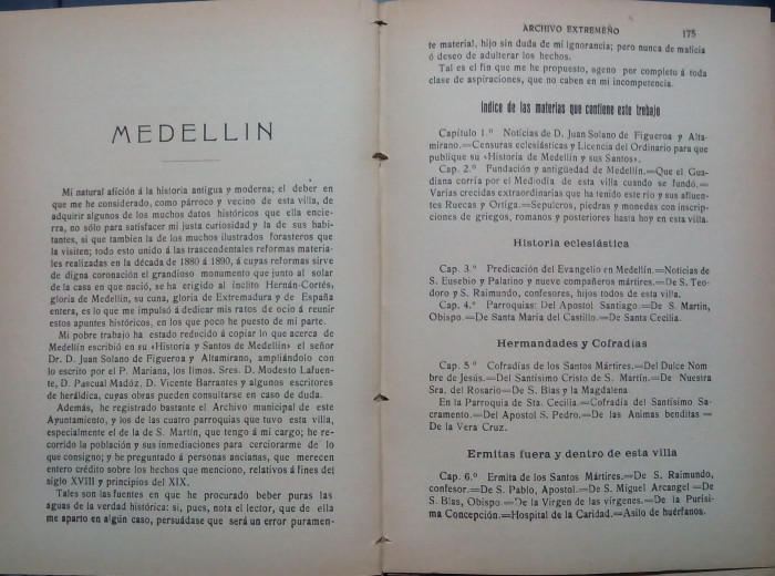 Comienzo de la publicación en Archivo Extremeño. (1910)