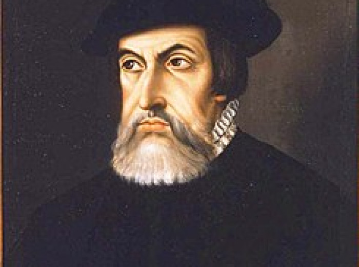 Retrato de Hernán Cortés anciano.