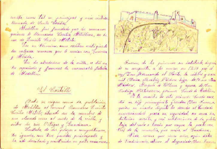 Segunda y tercera páginas de la libreta escolar de Dña. Rosalía Muñoz García.