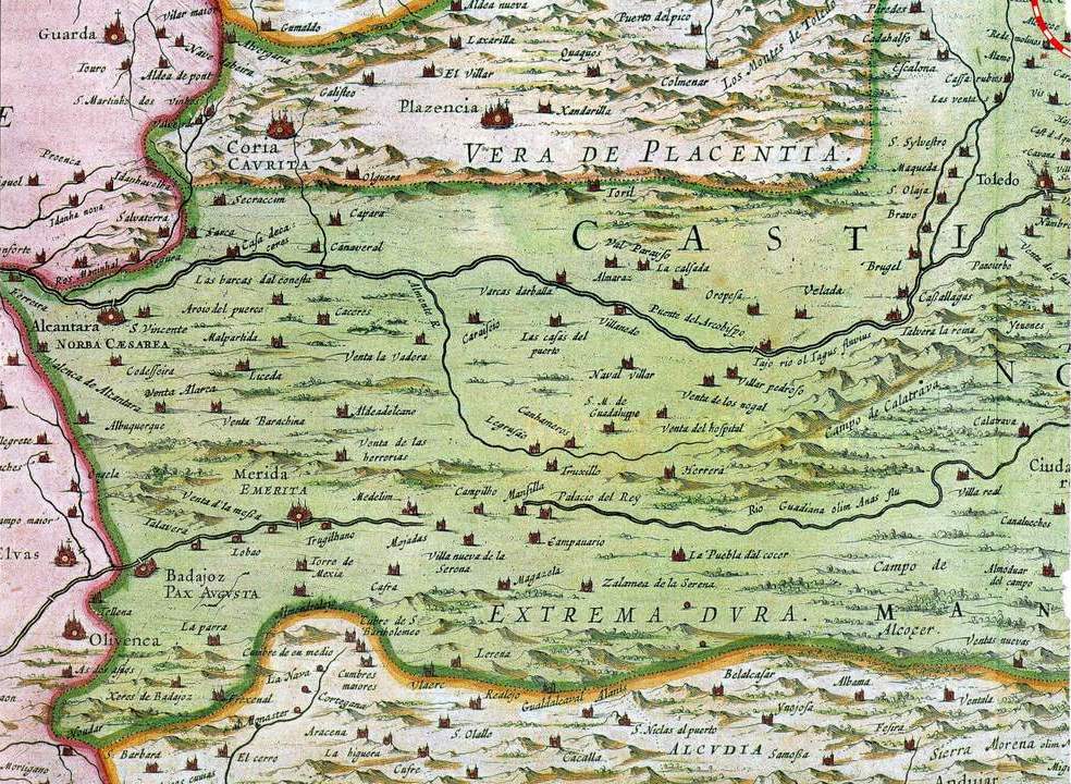 Mapa de Extremadura. (Atlas Maior de Joan Blaeu: 1662)