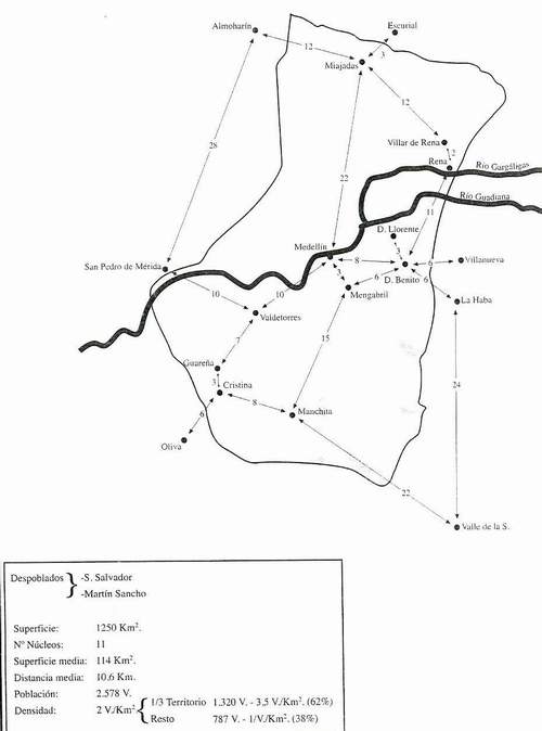 Trmino de Medelln. Siglo XV (Bernal Estvez, 1998)