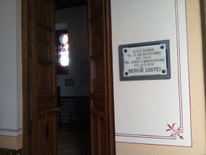 Puerta de acceso a la estancia donde murió Hernán Cortés, en Castilleja de la Cuesta (Sevilla)