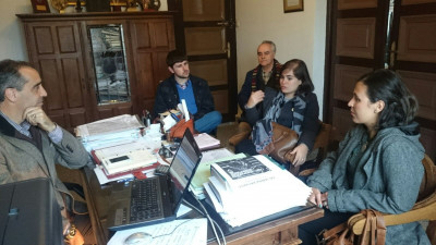 Recepción de la Delegación medellinense, de Colombia, por el Alcalde de Medellín (España).