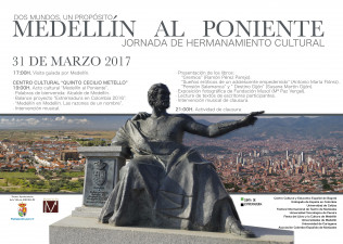 Cartel del primer encuentro de escritores y artistas en el en Medellín (España)