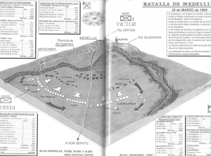 Esquema táctico de la Batalla de Medellín.