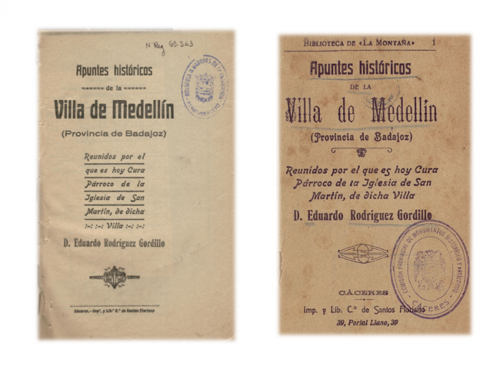 Portadas de las ediciones: publicada por el 'Correo Extremeño' entre 1913 y 1915; y de la edición de 1916.