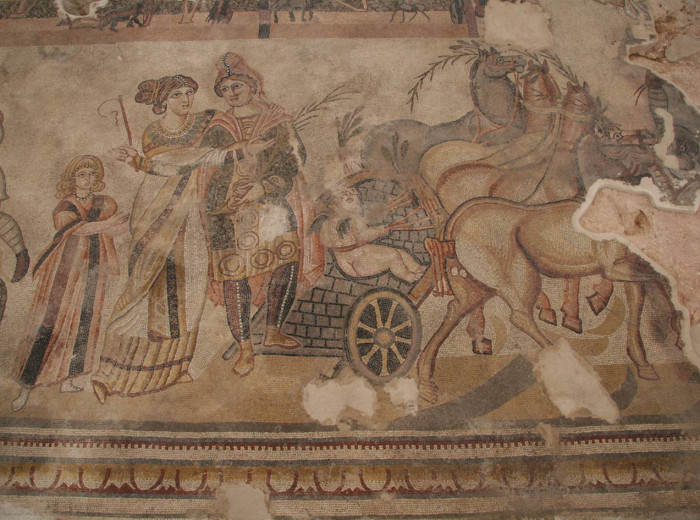 Detalle del mosaico figurativo de Noheda