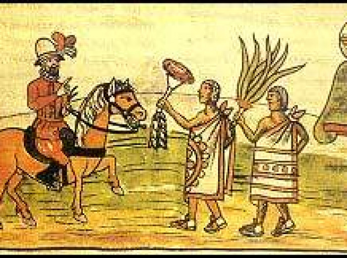 Encuentro entre Cortés y Moctezuma