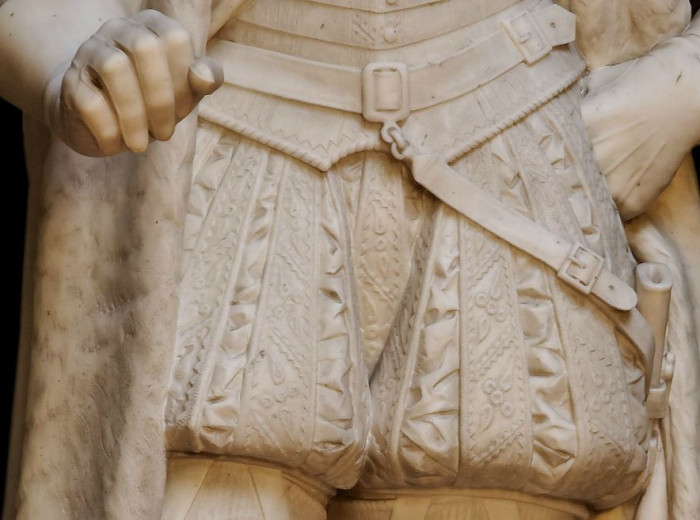 H. Cortés. Escultura de mármol (Detalle). Patrimonio Histórico-Artístico del Senado. Madrid.