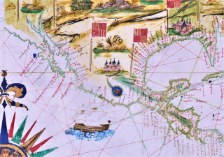 Mapa más antiguo donde aparece el nombre California. En este caso aplicado al hoy Cabo San Lucas, nombrado Punta de la California.