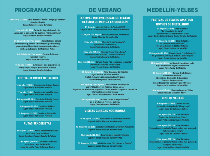 Programa cultural y deportivo de Medllín (España). (2021)