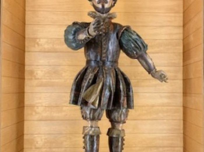 Hernán Cortés. Talla policromada