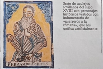 Azulejo con la imagen de Hernán Cortés
