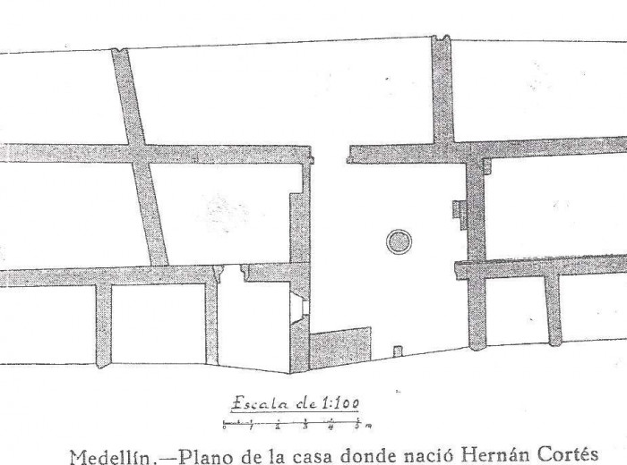 Detalle del plano de la casa de Cortés.
