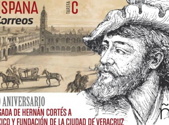 V centenario de la llegada de Cortés a México y fundación de Veracruz.