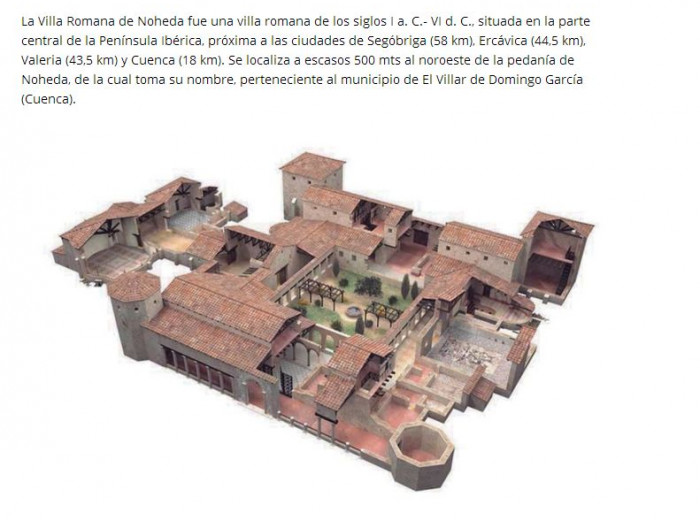 Reconstrucción de una villa romana similar a la de Noheda