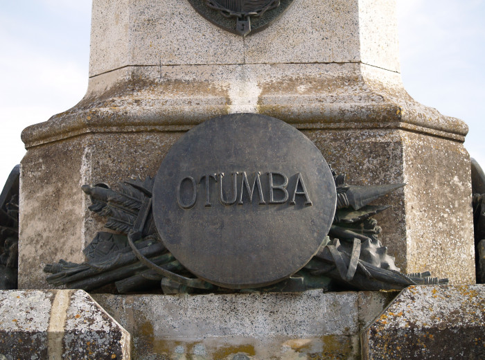 Disco que señala la batalla de Otumba. (Alzado Norte)