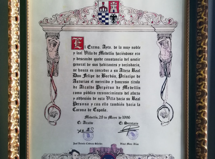 Nombramiento de S.A.R. El Príncipe Felipe de Borbón, como Alcalde perpetuo de la Villa de Medellín