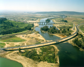 El rio Ortigas en su desembocadura en el Guadiana 