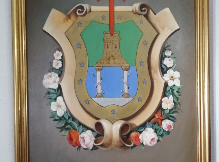 Escudo de Veracruz (Óleo sobre tabla de Jesús Sandonís Martín)