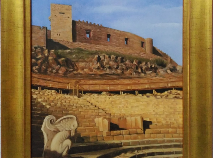 123. 'Teatro Romano de Metellinum' (Óleo sobre lienzo)